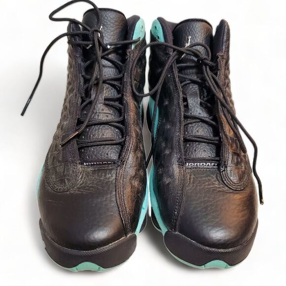 Nike Air Jordan 8 GS Retro Sneakers 884129-030 Teal Black Size 4.5Y kids youth - Picture 2 of 7